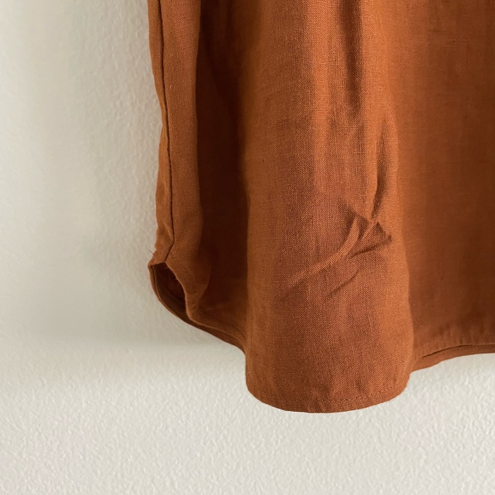 Three Graces London Linen Tank Top Rust Brown size 8 100% linen - Picture 5 of 9